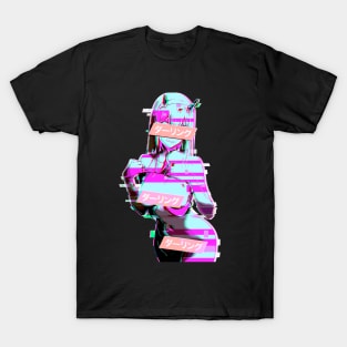 ダーリング Daringu #1 Zero Two Darling Franxx Glitch Edit T-Shirt